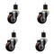 Service Caster 3'' SS Maroon Poly Wheel Swivel 1-7/8'' Expanding Stem Caster Set, 4PK SCC-SSEX20S314-PPUB-MRN-178-4 - alternate 1